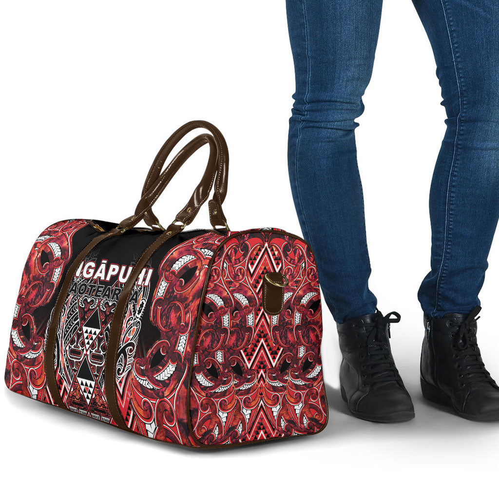 Aotearoa Ngapuhi Travel Bag Maori Red Tribal Paua Shell Pattern DT05 - Polynesian Pride