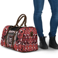Aotearoa Ngapuhi Travel Bag Maori Red Tribal Paua Shell Pattern DT05 - Polynesian Pride