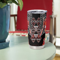 Aotearoa Ngapuhi Tumbler Cup Maori Red Tribal Paua Shell Pattern DT05 - Polynesian Pride