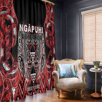Aotearoa Ngapuhi Window Curtain Maori Red Tribal Paua Shell Pattern DT05 - Polynesian Pride