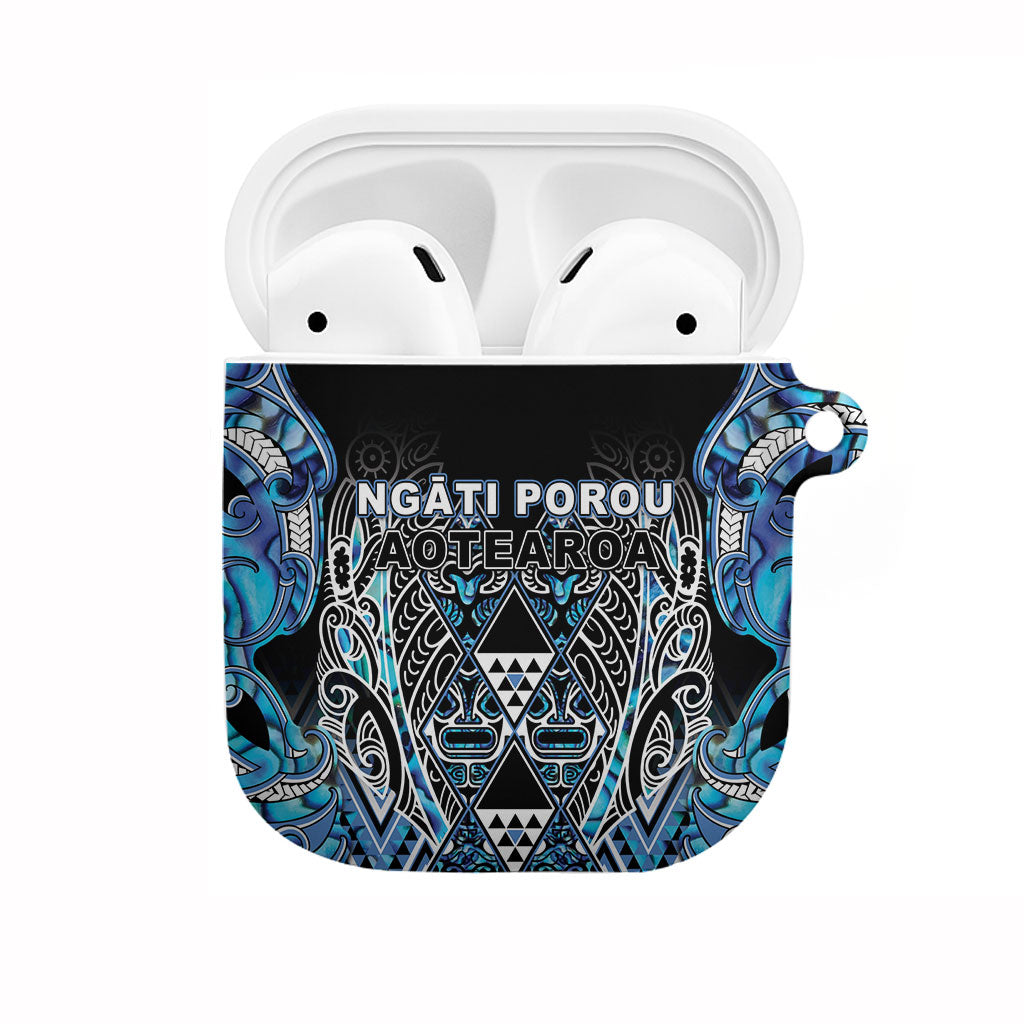 Aotearoa Ngati Porou AirPods Case Maori Light Blue Tribal Paua Shell Pattern DT05 Blue - Polynesian Pride