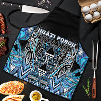Aotearoa Ngati Porou Apron Maori Light Blue Tribal Paua Shell Pattern DT05 Blue - Polynesian Pride