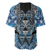 Aotearoa Ngati Porou Baseball Jersey Maori Light Blue Tribal Paua Shell Pattern DT05 - Polynesian Pride