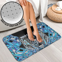 Aotearoa Ngati Porou Bathroom Set Maori Light Blue Tribal Paua Shell Pattern DT05 - Polynesian Pride