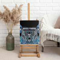 Aotearoa Ngati Porou Canvas Wall Art Maori Light Blue Tribal Paua Shell Pattern DT05 - Polynesian Pride