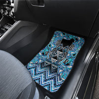 Aotearoa Ngati Porou Car Mats Maori Light Blue Tribal Paua Shell Pattern DT05 - Polynesian Pride