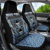 Aotearoa Ngati Porou Car Seat Cover Maori Light Blue Tribal Paua Shell Pattern DT05 - Polynesian Pride