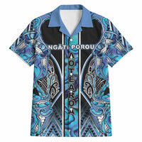 Aotearoa Ngati Porou Hawaiian Shirt Maori Light Blue Tribal Paua Shell Pattern DT05 Blue - Polynesian Pride