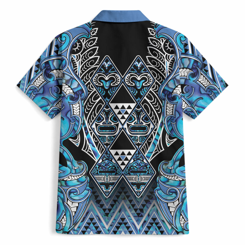 Aotearoa Ngati Porou Hawaiian Shirt Maori Light Blue Tribal Paua Shell Pattern DT05 - Polynesian Pride