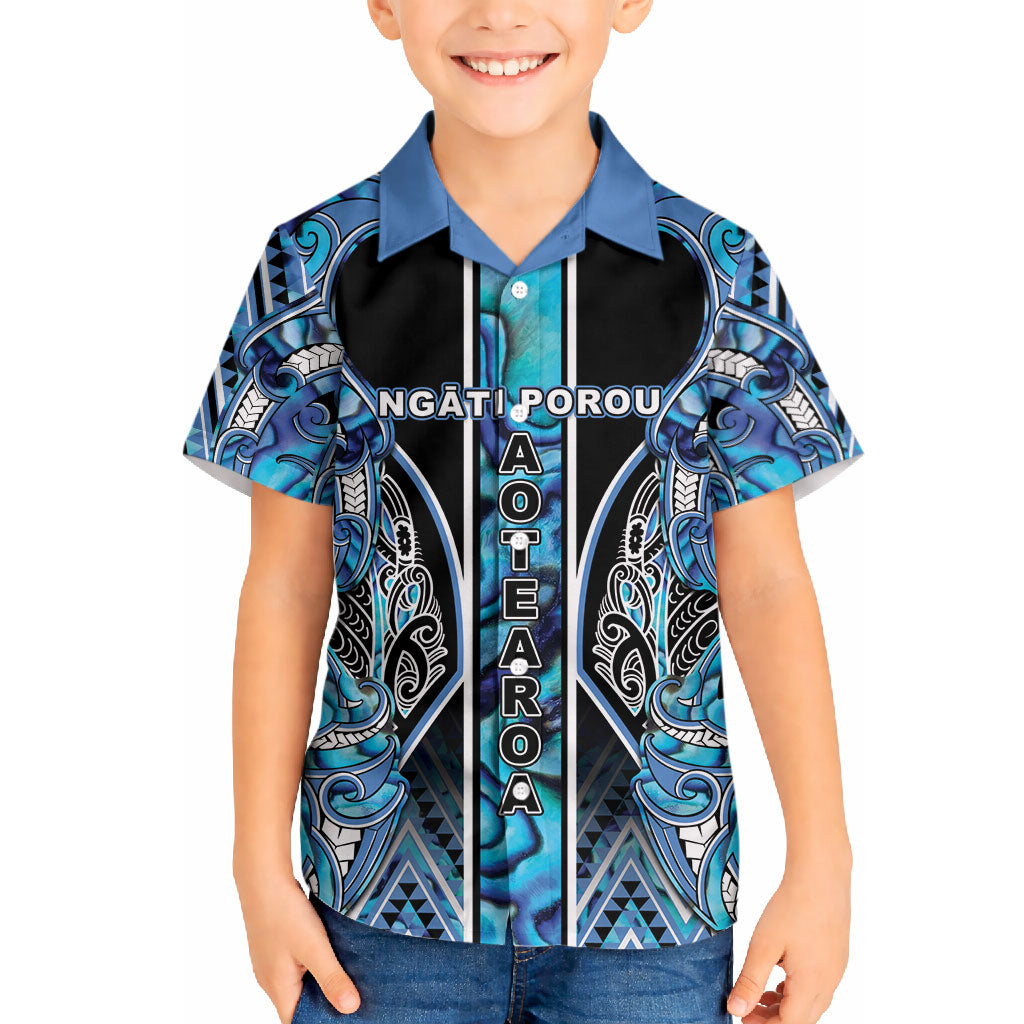 Aotearoa Ngati Porou Hawaiian Shirt Maori Light Blue Tribal Paua Shell Pattern DT05 - Polynesian Pride