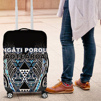 Aotearoa Ngati Porou Luggage Cover Maori Light Blue Tribal Paua Shell Pattern DT05 Blue - Polynesian Pride