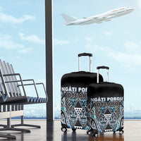 Aotearoa Ngati Porou Luggage Cover Maori Light Blue Tribal Paua Shell Pattern DT05 - Polynesian Pride