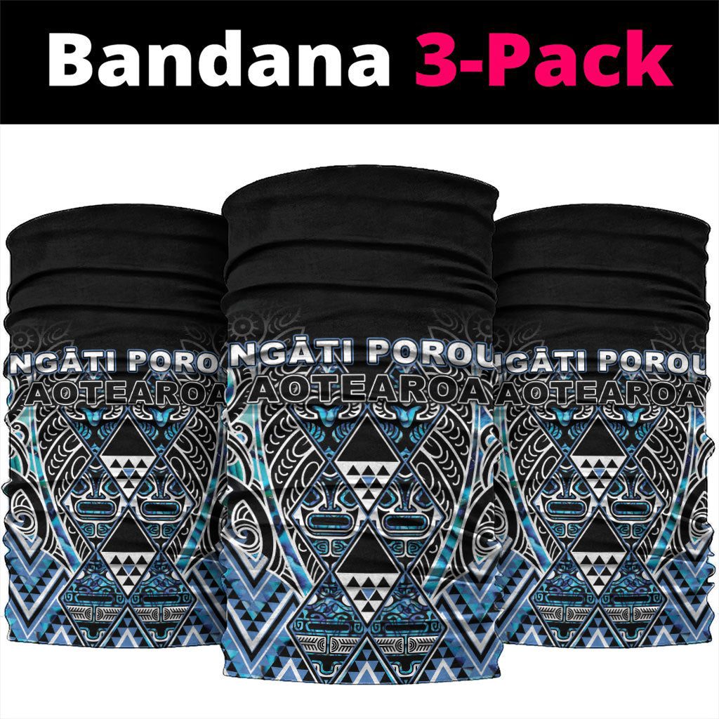 Aotearoa Ngati Porou Neck Gaiter Maori Light Blue Tribal Paua Shell Pattern DT05 package One Size: 25*50cm Blue - Polynesian Pride