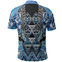 Aotearoa Ngati Porou Polo Shirt Maori Light Blue Tribal Paua Shell Pattern DT05 - Polynesian Pride