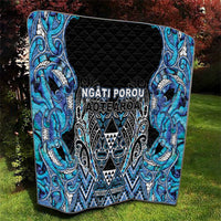 Aotearoa Ngati Porou Quilt Maori Light Blue Tribal Paua Shell Pattern DT05 - Polynesian Pride