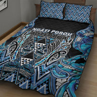 Aotearoa Ngati Porou Quilt Bed Set Maori Light Blue Tribal Paua Shell Pattern DT05 - Polynesian Pride
