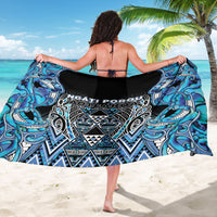 Aotearoa Ngati Porou Sarong Maori Light Blue Tribal Paua Shell Pattern DT05 - Polynesian Pride