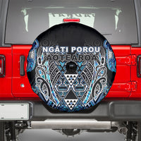 Aotearoa Ngati Porou Spare Tire Cover Maori Light Blue Tribal Paua Shell Pattern DT05 - Polynesian Pride