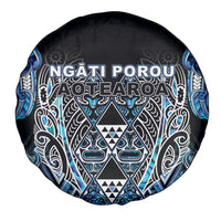 Aotearoa Ngati Porou Spare Tire Cover Maori Light Blue Tribal Paua Shell Pattern DT05 - Polynesian Pride