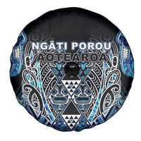 Aotearoa Ngati Porou Spare Tire Cover Maori Light Blue Tribal Paua Shell Pattern DT05 - Polynesian Pride