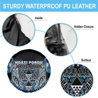 Aotearoa Ngati Porou Spare Tire Cover Maori Light Blue Tribal Paua Shell Pattern DT05 - Polynesian Pride