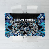 Aotearoa Ngati Porou Tablecloth Maori Light Blue Tribal Paua Shell Pattern DT05 Blue - Polynesian Pride