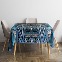 Aotearoa Ngati Porou Tablecloth Maori Light Blue Tribal Paua Shell Pattern DT05 - Polynesian Pride