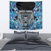 Aotearoa Ngati Porou Tapestry Maori Light Blue Tribal Paua Shell Pattern DT05 - Polynesian Pride
