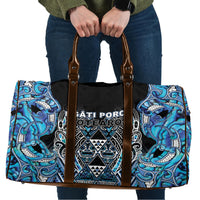 Aotearoa Ngati Porou Travel Bag Maori Light Blue Tribal Paua Shell Pattern DT05 Blue - Polynesian Pride