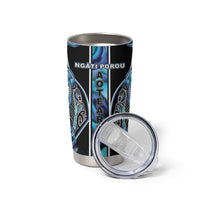 Aotearoa Ngati Porou Tumbler Cup Maori Light Blue Tribal Paua Shell Pattern DT05 - Polynesian Pride