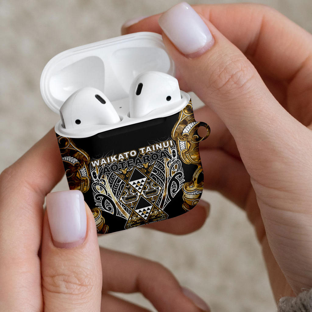 Aotearoa Waikato Tainui AirPods Case Maori Light Gold Tribal Paua Shell Pattern DT05 - Polynesian Pride
