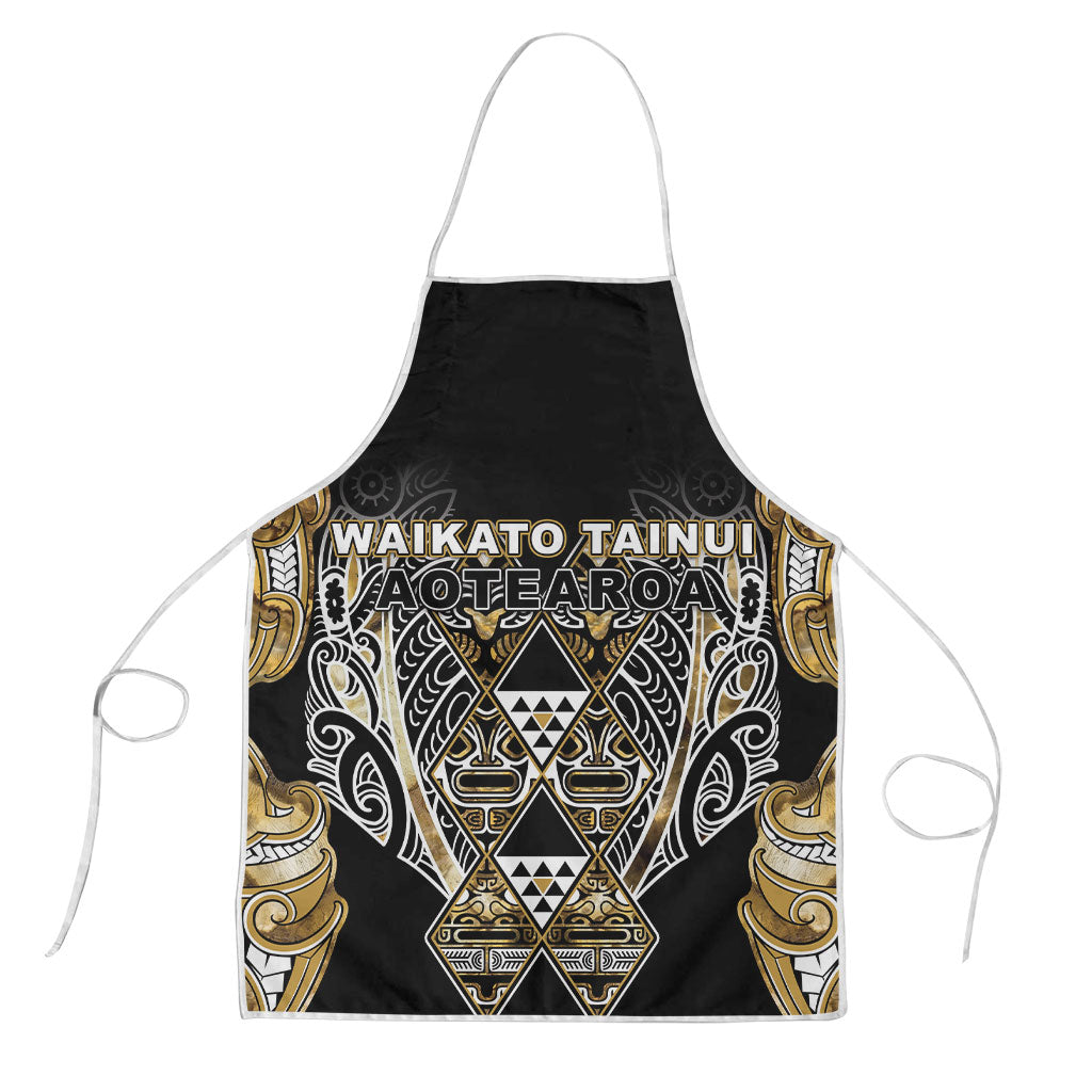 Aotearoa Waikato Tainui Apron Maori Light Gold Tribal Paua Shell Pattern DT05 Yellow - Polynesian Pride