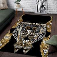 Aotearoa Waikato Tainui Area Rug Maori Light Gold Tribal Paua Shell Pattern DT05 Yellow - Polynesian Pride