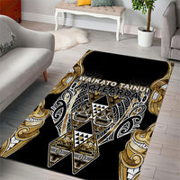 Aotearoa Waikato Tainui Area Rug Maori Light Gold Tribal Paua Shell Pattern DT05 - Polynesian Pride