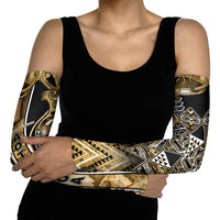 Aotearoa Waikato Tainui Arm Sleeves Maori Light Gold Tribal Paua Shell Pattern DT05 - Polynesian Pride