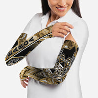 Aotearoa Waikato Tainui Arm Sleeves Maori Light Gold Tribal Paua Shell Pattern DT05 - Polynesian Pride