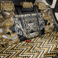 Aotearoa Waikato Tainui Back Car Seat Cover Maori Light Gold Tribal Paua Shell Pattern DT05 - Polynesian Pride