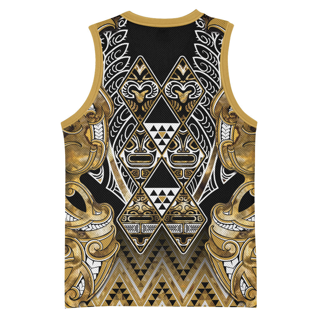 Aotearoa Waikato Tainui Basketball Jersey Maori Light Gold Tribal Paua Shell Pattern DT05 - Polynesian Pride