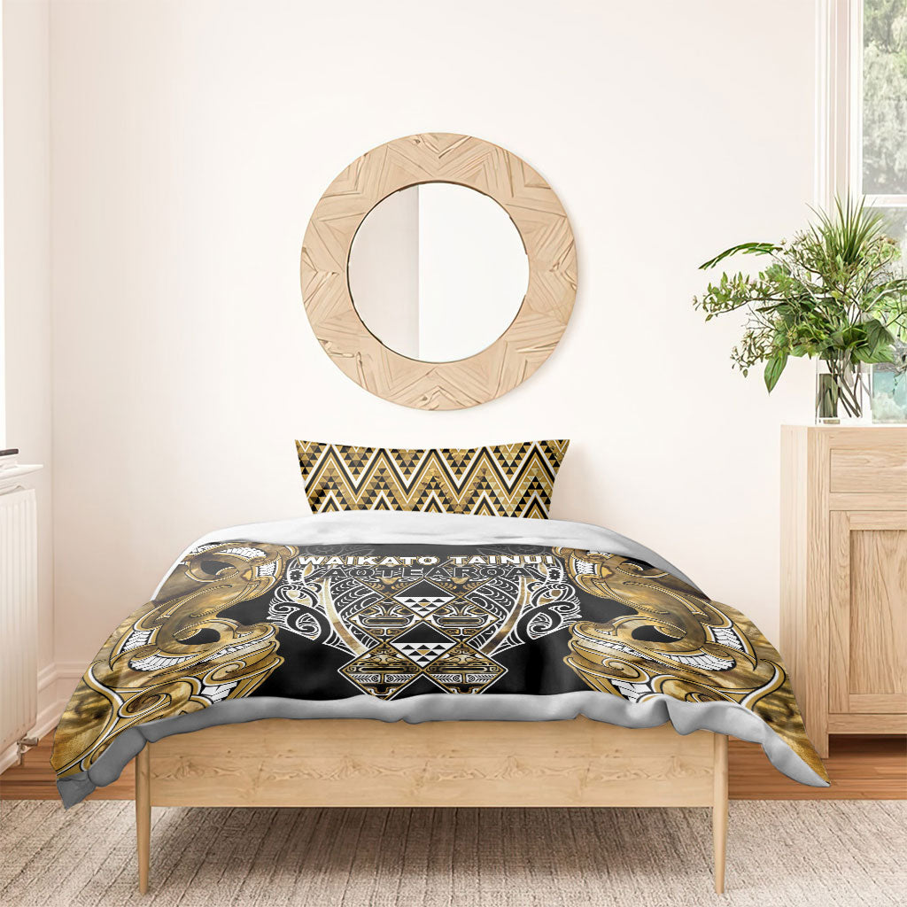 Aotearoa Waikato Tainui Bedding Set Maori Light Gold Tribal Paua Shell Pattern DT05 - Polynesian Pride