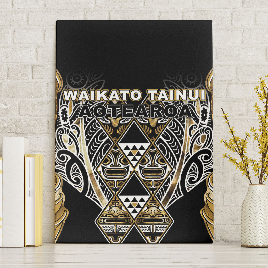 Aotearoa Waikato Tainui Canvas Wall Art Maori Light Gold Tribal Paua Shell Pattern DT05 Without Frame Yellow - Polynesian Pride