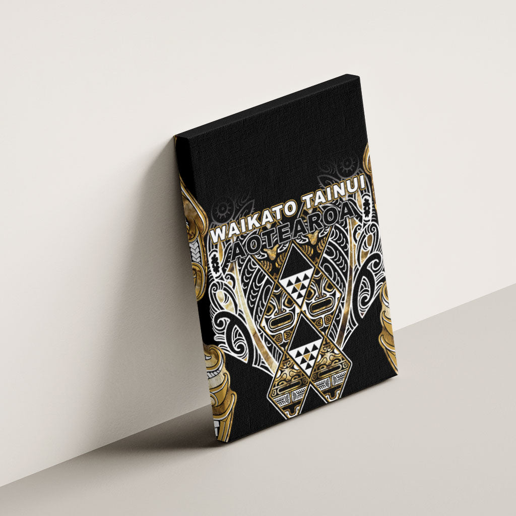 Aotearoa Waikato Tainui Canvas Wall Art Maori Light Gold Tribal Paua Shell Pattern DT05 - Polynesian Pride