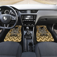 Aotearoa Waikato Tainui Car Mats Maori Light Gold Tribal Paua Shell Pattern DT05 Set 2pcs - Front Yellow - Polynesian Pride