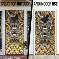 Aotearoa Waikato Tainui Door Cover Maori Light Gold Tribal Paua Shell Pattern DT05 - Polynesian Pride