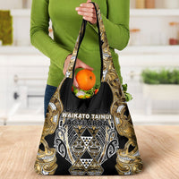 Aotearoa Waikato Tainui Grocery Bag Maori Light Gold Tribal Paua Shell Pattern DT05 - Polynesian Pride