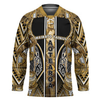 Aotearoa Waikato Tainui Hockey Jersey Maori Light Gold Tribal Paua Shell Pattern DT05 Unisex Yellow - Polynesian Pride