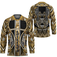Aotearoa Waikato Tainui Hockey Jersey Maori Light Gold Tribal Paua Shell Pattern DT05 - Polynesian Pride