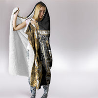 Aotearoa Waikato Tainui Hooded Blanket Maori Light Gold Tribal Paua Shell Pattern DT05 - Polynesian Pride