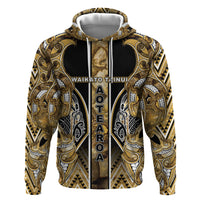 Aotearoa Waikato Tainui Hoodie Maori Light Gold Tribal Paua Shell Pattern DT05 Pullover Hoodie Yellow - Polynesian Pride