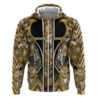 Aotearoa Waikato Tainui Hoodie Maori Light Gold Tribal Paua Shell Pattern DT05 Zip Hoodie Yellow - Polynesian Pride