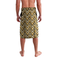 Aotearoa Waikato Tainui Lavalava Maori Light Gold Tribal Paua Shell Pattern DT05 - Polynesian Pride